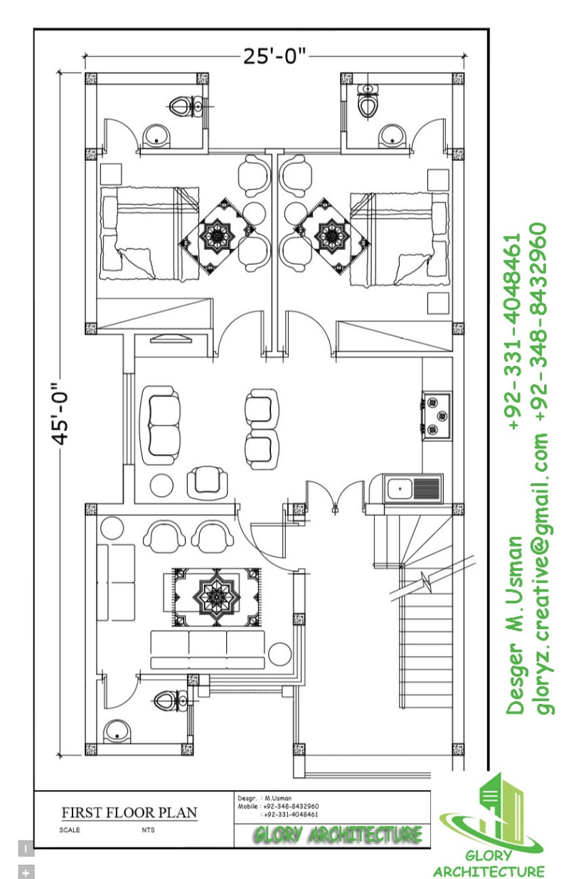 25X45 House  plan  Glory Architecture
